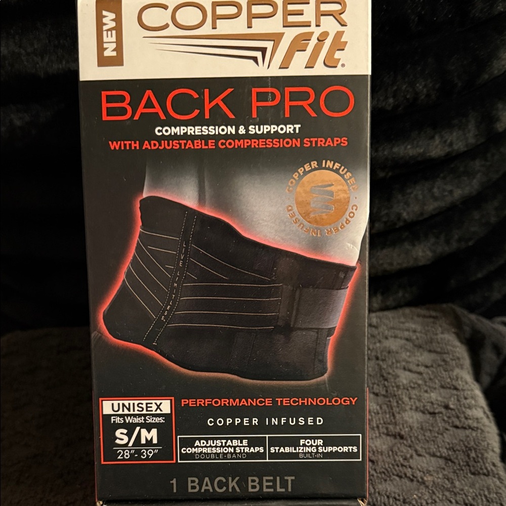 Copper Fit Black Compression Belt